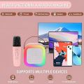 K12 Speaker Machine Bluetooth-Compatible Wireless Karaoke Mic Speaker Multi-Compatibility Modes, RGB Lights | Party POP Bluetooth Speaker with Mic. 