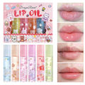 6Pcs Lovely Animals Lip Oil Set Moisturizing Plumper Transparent Lip Gloss Clear Lip Glaze Winter Liquid Roll-On Lip Balm Liquid. 