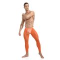 Men Breathable Pure Color See-through Mesh Skin Tight Sport Cycling Gym Training Leggings Trousers Elastic Waistband Drawstring.