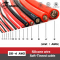 Silicone cable red black wire Car Battery Automotive wiring Electrical wires 10awg 8awg 6awg 4awg 2awg 18 16 14 12 10 8 6 4 awg. 