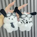 New Hoodie Pochacco Anime Sanrio Plush Keychain Cute Scarf Pochacco Children Car Pendant Keyring Kawaii Girls Bags Keychains Toy. 