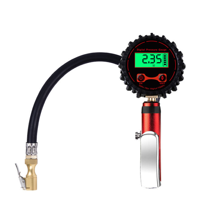 Car Tire Air Pressure Inflator Gauge + Lcd Display LED Backlight ...