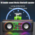V8 Mecha Transparent RGB Light Bluetooth Speaker - Portable Wireless 5.0 Sound. 