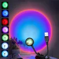 USB Sunset Night Light Mobile Phone Self Photography Laptop Light LED Rainbow Neon Night Light Projector Photography Wall Atmosphere Light. 