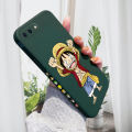 AMORVOR for iPhone 7 8 Plus Back Cover Anime One-Piece Luffy Side design Soft Case Liquid Silicone Phone Cases. 