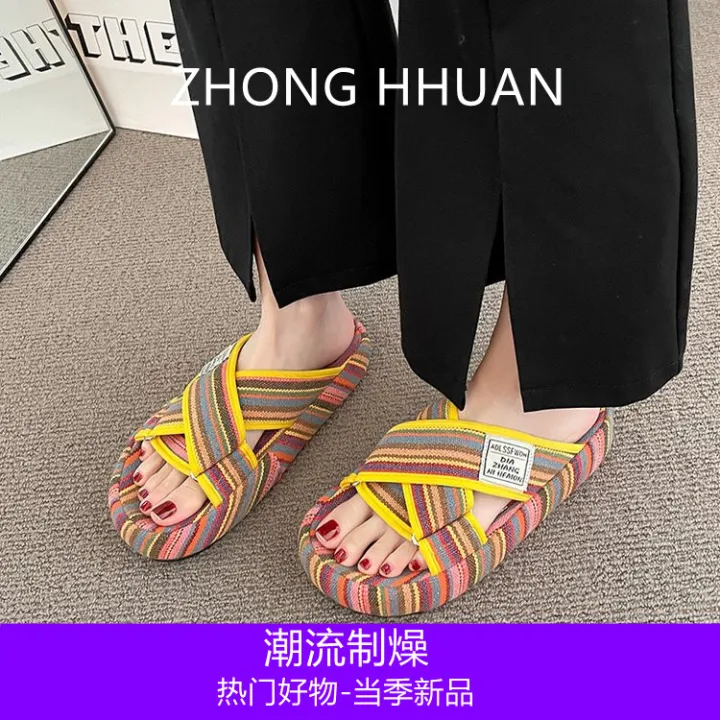 %E3%80%90Wenlu%20Deer%20Pet%20Pink%E3%80%91Fashion%20Ethnic%20Style%20Slippers%20Women2023New%20Spring%20and%20Summer%20Outer%20Wear%20Flat%20Breathable%20Shoes%20-%20Image%202
