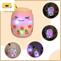 LED Light Up Boba Stuffed Plush Bubble Tea Pillow Cute Plushie Doll Cushion Plushy Colorful Night Lights Glowing Super Soft Gift.