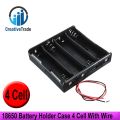 18650 Battery Holder Case 4 Cell with Wire - Securely Organize Your BatteriesEasy to Use and Maintain.