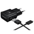 Samsung Adaptive Fast Charger For Samsung Galaxy S3 S4 S5 S6 S6 EDGE S7 S7 Edge Quick Charge Power Adapter With Micro USB Cable - Black. 