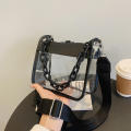 Ladies Bag Transparent Bag Jelly Bag Fashion PVC Bag Chain Bag Messenger Bag Satchel Crossbody.