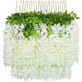 Purple Wisteria Artificial Flowers 12Pcs Hanging Garland Wedding Flower String Silk Flowers Home Garden Wedding Decoration.