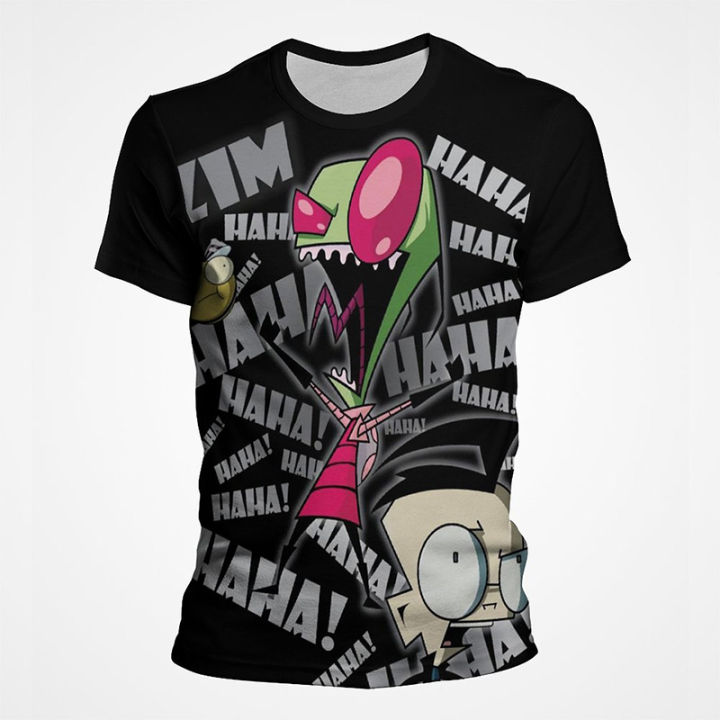 Invader%20Zim%20Funny%20T%20Shirts%203D%20Pattern%20Print%20Anime%20Casual%20bBoy%20Girl%20T-shirt%20Summer%20Fashion%20Cool%20Short-sleeved%20Tops%20Clothing%20-%20Image%204