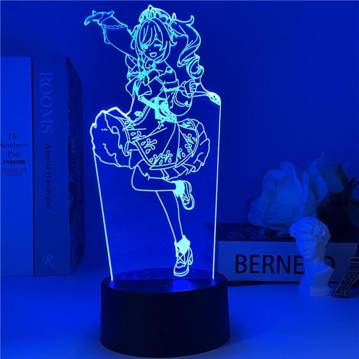 Anime Genshin Impact Night Light 3D Illusion Lamp Hot Game Light for Bedroom Decor LED Light Atmosphere Night Lamps Kids Gift