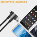 MaxGear Type-C 90 Degree 1M 2M 3M Fast Charging USB Cable L Shape Data Cord Charger For Samsung S9 Plus Xiaomi Huawei P10 P9. 