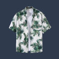 Men's Short Sleeved Floral Shirt Loose Hawaiian Shirt Casual Versatile Beach Top Turn-Down Collar Summer Loose Popular Quick Dry.