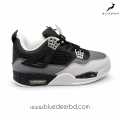 Air Jordan 4 Retro Style Men's Sneakers - Black & Grey Premium High-Top Sports.