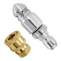 2Pc 5000 PSI Sewer Jet Nozzle with Pressure Washer Coupler.