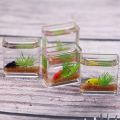 1Pc 1:12 Dollhouse Miniature Fish Tank Simulation Aquarium Home Decor Toy Doll House Accessories.