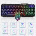 SHIPADOO D620 104-key Wired RGB Color Cracked Backlight Gaming Keyboard Mouse Kit for Laptop, PC. 