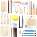 Delicate product 61PCS Ceramic Clay Tools Set Polymer Clay Tools Pottery Tools Set Wooden Pottery Sculpting Clay Cleaning Tool Set. 