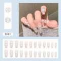 Menggh 24pcs With Glue Fake nails cute  pattern False nails With Design press on nails Artificial nails Full Cover water proof nail art. 