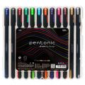 Pentonic Multi-Color Gel Pen Set with Refillable 0.7mm Tips in Elegant Box.
