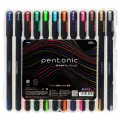 Pentonic Multi-Color Gel Pen Set with Refillable 0.7mm Tips in Elegant Box.