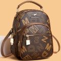 Women Anti Theft Backpacks Female Utility ShoulderBag Stylish Travel Bag 2024 Luxury Letter Printed Soft PU Leather Backpack. 