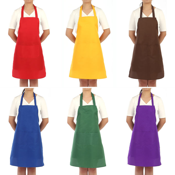 Cooking Aprons Home Male Female Chef Aprons Restaurant Cooking Baking Dress -Proof Pockets Apron Kitchen Accessories