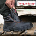 Diansen Indestructible Boots Steel Toe Anti-smash Safety Work Shoes For Men Women Waterproof Work Leather Shoes Non-slip Shoes BunnyGarden.