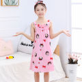 Children's Clothes Cotton Silk Pajamas Girl's Summer Pajama Skirt Little Girl Sling Princess Dress.