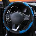 【Alizeker Mall】Car Steering Wheel Cover Slip PU Carbon Fiber for Honda Everus Clarity Civic Accord Urban FCX 3R-C. 