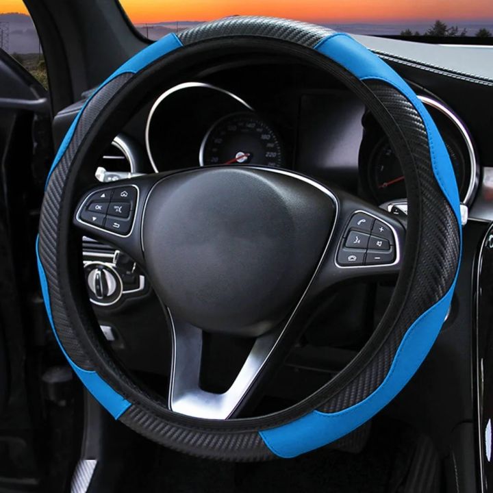 %E3%80%90Alizeker%20Mall%E3%80%91Car%20Steering%20Wheel%20Cover%20Slip%20PU%20Carbon%20Fiber%20for%20Honda%20Everus%20Clarity%20Civic%20Accord%20Urban%20FCX%203R-C%20-%20Image%203