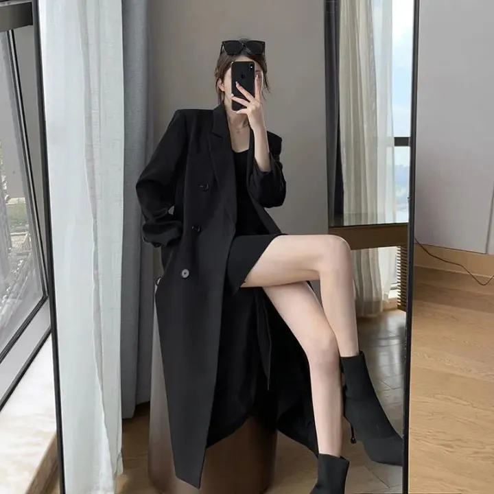 Black%20Suit%20Trench%20Coat%20Women2022Autumn%20New%20High-Grade%20Temperament%20Wild%20Slimming%20Mid-Length%20Coat%20Coat%20-%20Image%205