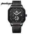 POEDAGAR New luxury fashion leather belt wrist-watche for men. 