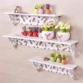 LALA 1pcs M White Wooden Carved Wall Shelf Display Hanging Rack Storage Rack Home Decor. 