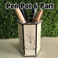 MDF Wooden Laser Cutting Six part Pen Pot. 