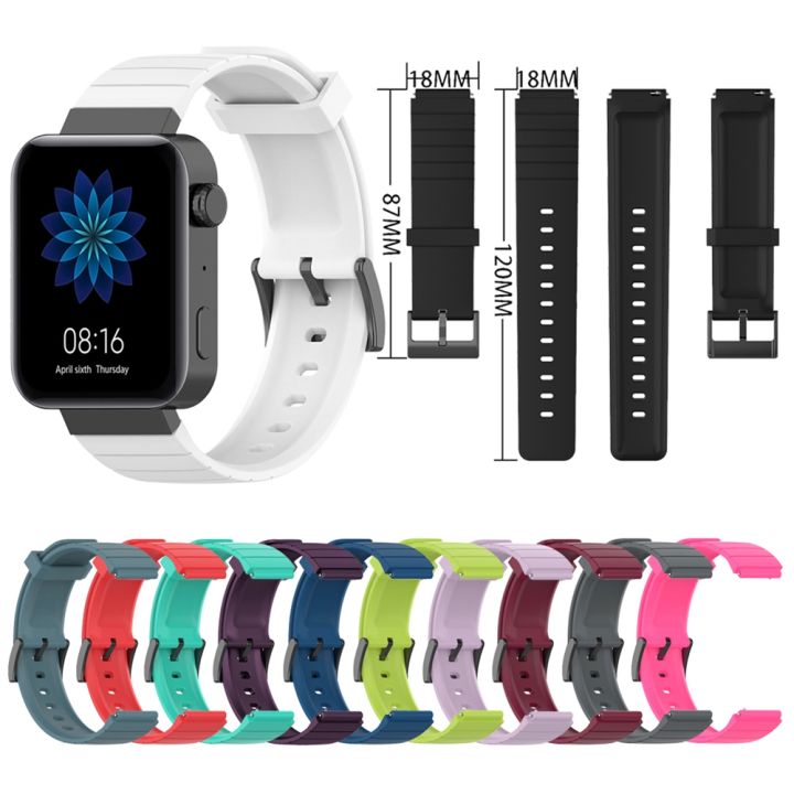 18mm%20Replacement%20Silicone%20Solid%20Color%20Watchband%20Strap%20For%20Smartwatch%20-%20Image%202