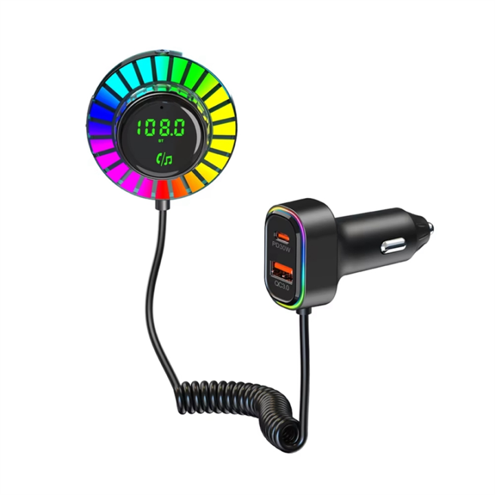 Bluetooth 5.3 FM Transmitter Car Adapter, PD30W & QC3.0 Wireless