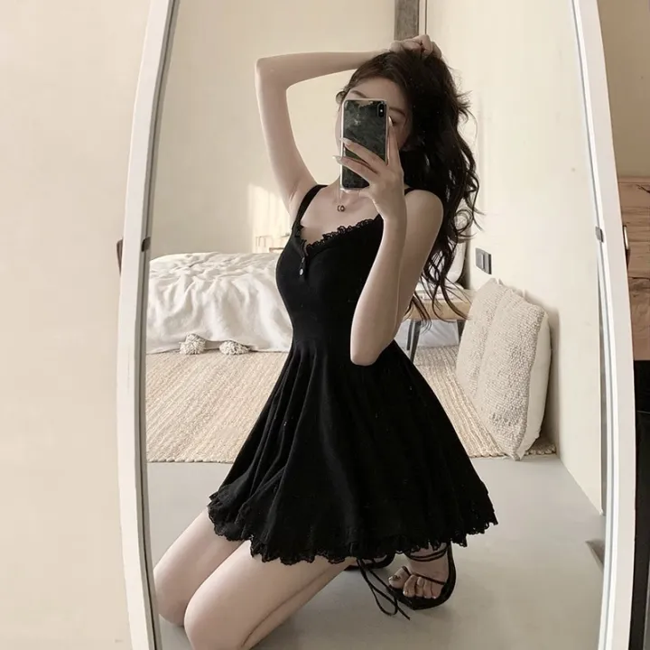 Mini%20Dress%20Women%20Summer%20A-line%20Slim%20Party%20Spaghetti%20Strap%20Sundress%20Vacation%20Ladies%20High%20Waist%20Ulzzang%20Fashion%20Vestidos%20Y2k%20-%20Image%204