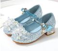 Princess Children High Heels Leather Shoes For Girls Sequin Pearl Bow Kids Crystal shoes Dance Shoes Attend A Evening Party.