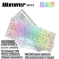 Womier SK75 75% Gamer Mechanical Keyboard Crystal Transparent Hot Swap Gaming Keyboard Tyce-c Wired RGB Backlit for PC Laptop. 
