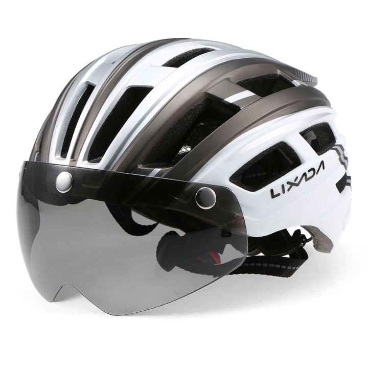 Mountain motorcycle helmet backlight magnetic Visor UV protection - silver