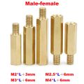10/50pc M2 M2.5 M3 M4 Solid Brass Copper Hex Standoff Hexagon lar M-F F-F Male-Female Female Spacer for PCB Board Motherboard-10mm.