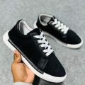 Comfortable Sports Sneakers Stylish Lace Up Trendy Shoes For Men (2024 in) Black Color.