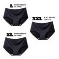 Ice Silk Seamless Women Underwear Middle Waist Panties Women Clothing - Black Color. 
