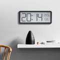 Powered Digital Wall Clockwork Modern Design Abs Temperature Reader Electronic Clock Lcd Clock for Indoor Use Home Decor Office Timekeeping Weather Monitoring Classroom Clock Gift For Professionals. 