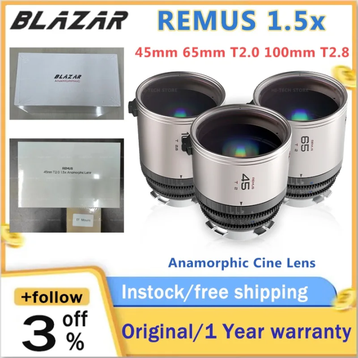 GREAT JOY BLAZAR LENS REMUS 1.5x Anamorphic Cine Lens 45mm 65mm T2.0 100mm 85mm T2.8 35mm T1.6 Full Frame for Canon EF ARRI PL