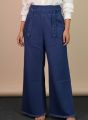 Stylish Women’s Soft Denim Plazzo Pants dark blue ..