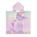 Mermaid cape beach bathrobe Seaside change bathrobe Surf suit Printed hooded bath towel one piece 7. 
